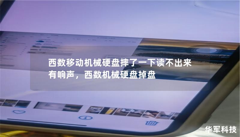 西數移動機械硬盤摔了一下讀不出來有響聲，西數機械硬盤掉盤