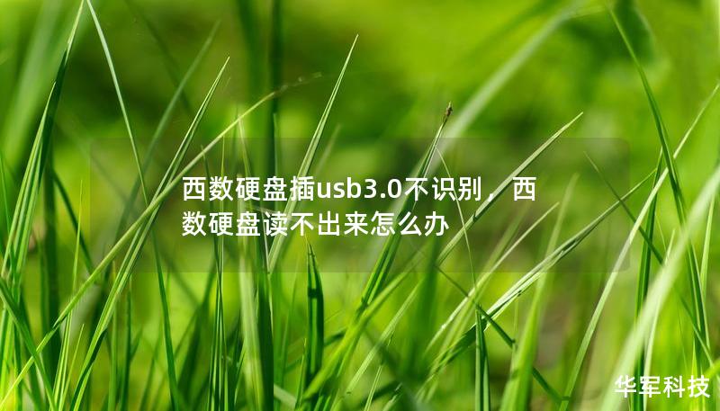 西數(shù)硬盤(pán)插usb3.0不識(shí)別，西數(shù)硬盤(pán)讀不出來(lái)怎么辦