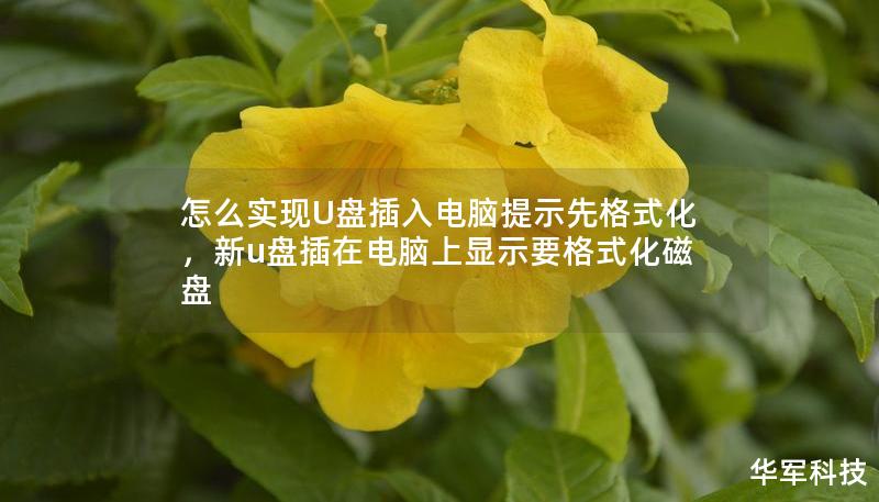 怎么實現U盤插入電腦提示先格式化，新u盤插在電腦上顯示要格式化磁盤