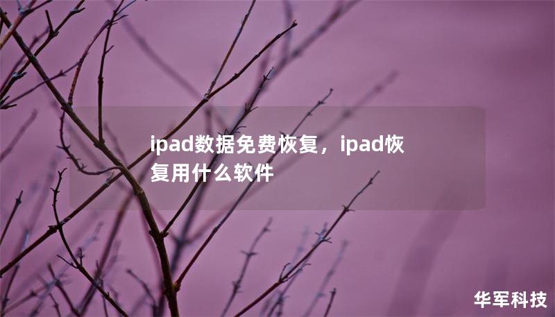 ipad數據免費恢復，ipad恢復用什么軟件