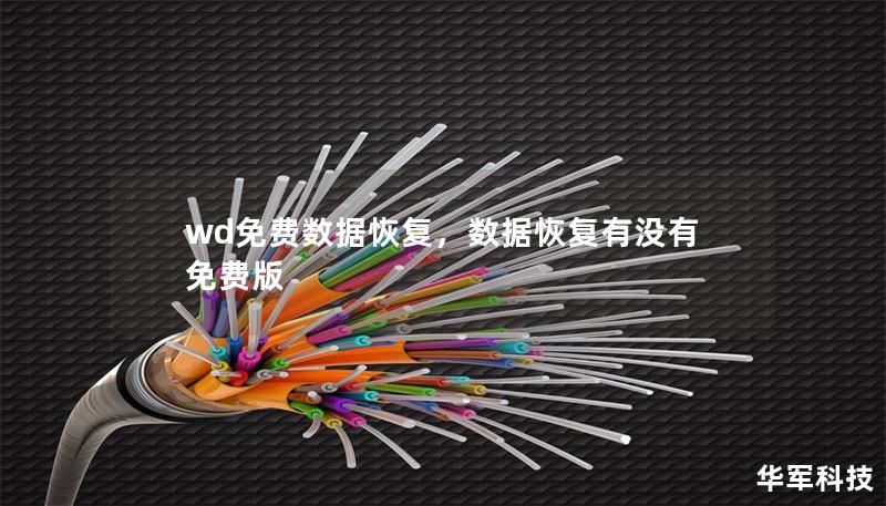 wd免費數據恢復，數據恢復有沒有免費版
