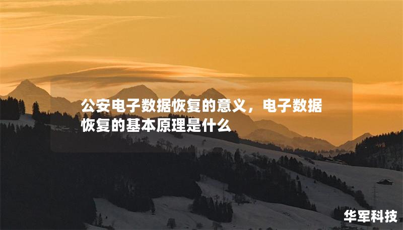 公安電子數據恢復的意義，電子數據恢復的基本原理是什么